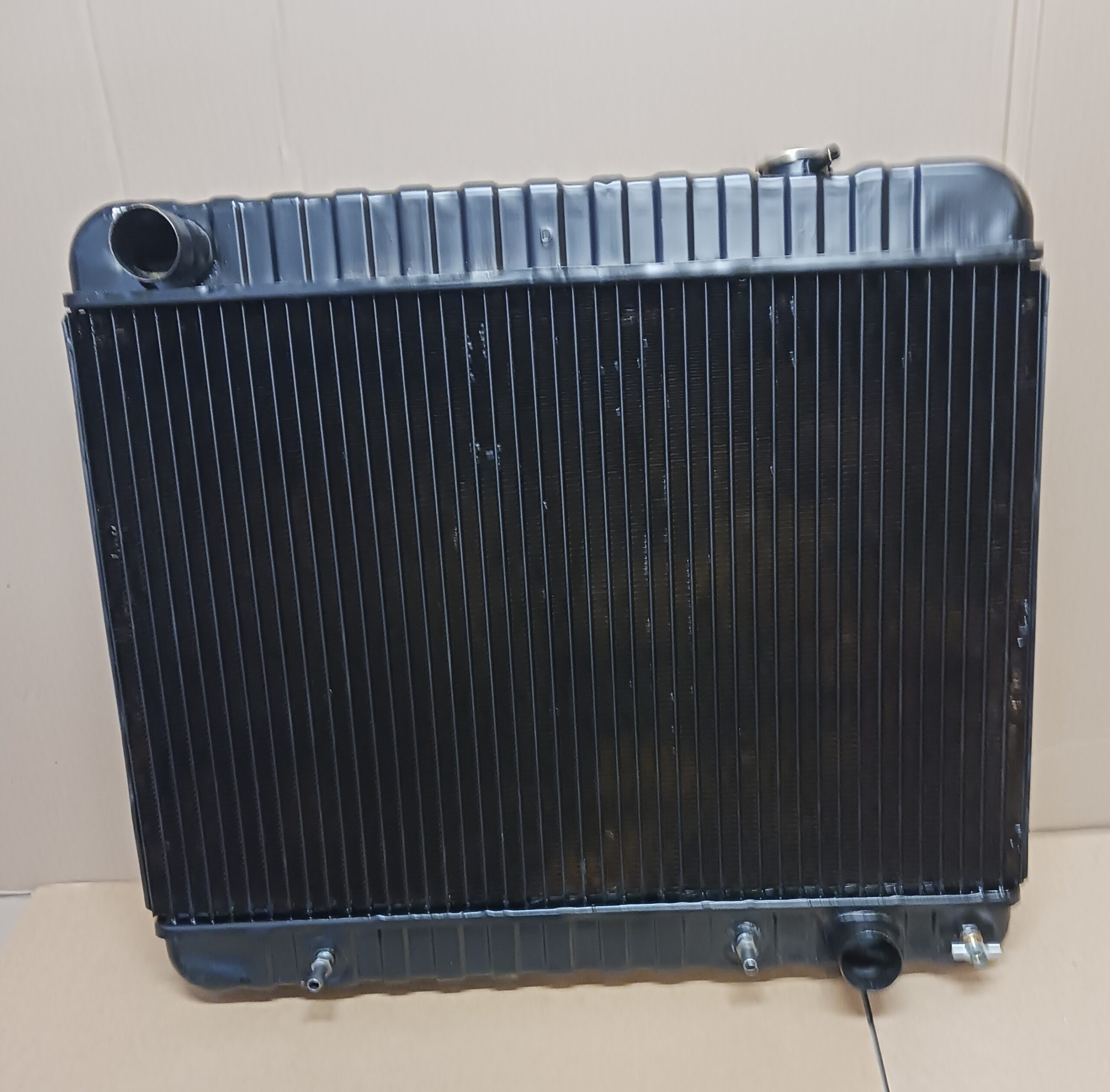 Rear view of a 1970 Pontiac Bonneville radiator.